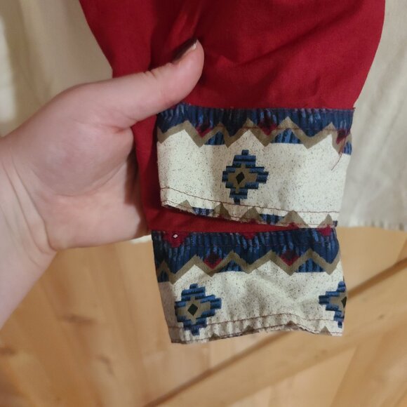 Vintage Wrangler Western Wear Cotton Aztec Button Rodeo Shirt Women’s X Large - Picture 12 of 16